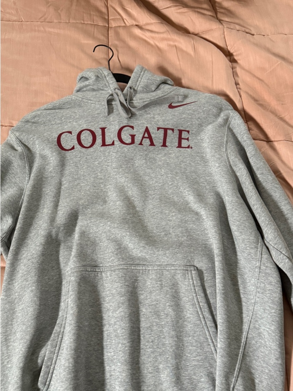 Nike Colgate Light Gray Pullover Hoodie with Black Swoosh Tag